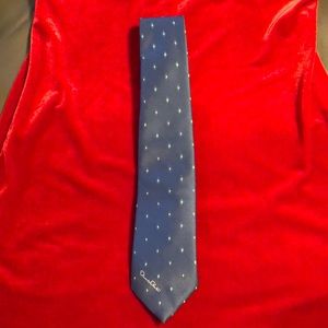 Oscar de la Renta blue tie, measures about 3” at bottom